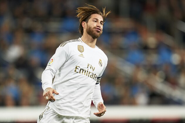 MADRID, SPAIN - NOVEMBER 02: Sergio Ramos of Real Madrid reacts during the La Liga match between Real Madrid CF and Real Betis Balompie at Estadio Santiago Bernabeu on November 02, 2019 in Madrid, Spain. (Photo by Quality Sport Images/Getty Images)