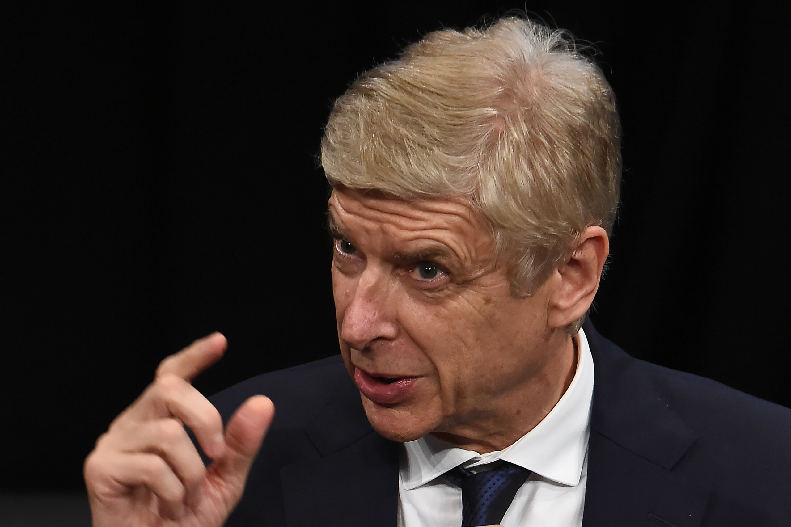 TOKYO, JAPAN - OCTOBER 24: Arsene Wenger speaks to the media at Yoshimoto Hall on October 24, 2019 in Tokyo, Japan. (Photo by Jun Sato/Getty Images)