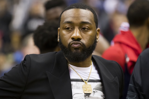 Washington Wizards guard John Wall stands on the court after an NBA basketball game against the San Antonio Spurs, Friday, April 5, 2019, in Washington. The Spurs won 129-112. (AP Photo/Alex Brandon)