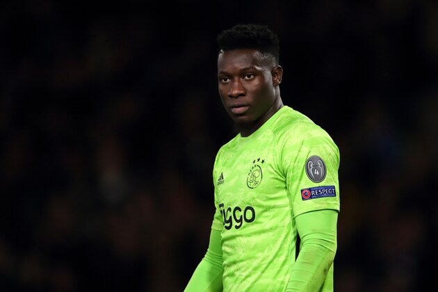 LONDON, ENGLAND - NOVEMBER 05: Andre Onana of Ajax during the UEFA Champions League group H match between Chelsea FC and AFC Ajax at Stamford Bridge on November 5, 2019 in London, United Kingdom. (Photo by James Williamson - AMA/Getty Images)