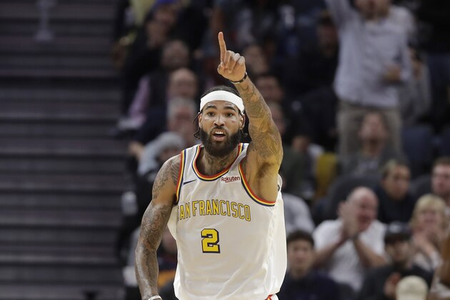 Golden State Warriors center Willie Cauley-Stein (2) against the Portland Trail Blazers during an NBA basketball game in San Francisco, Monday, Nov. 4, 2019. (AP Photo/Jeff Chiu)