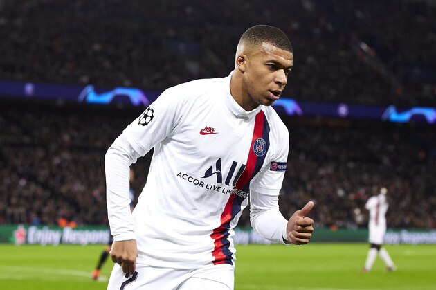 PARIS, FRANCE - NOVEMBER 06: Kylian Mbappe of Paris Saint-Germain looks on during the UEFA Champions League group A match between Paris Saint-Germain and Club Brugge KV at Parc des Princes on November 06, 2019 in Paris, France. (Photo by Quality Sport Images/Getty Images)
