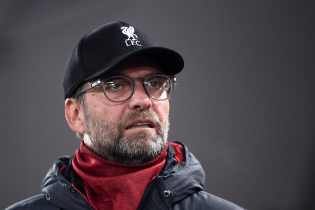 LIVERPOOL, ENGLAND - NOVEMBER 05: Jurgen Klopp, Manager of Liverpool looks on prior to the UEFA Champions League group E match between Liverpool FC and KRC Genk at Anfield on November 05, 2019 in Liverpool, United Kingdom. (Photo by Laurence Griffiths/Getty Images)