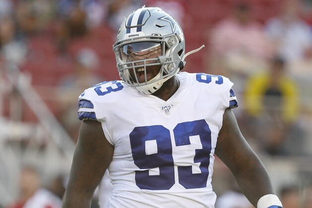 Dallas Cowboys defensive tackle Daniel Ross (93) against the San Francisco 49ers during the first half of an NFL preseason football game in Santa Clara, Calif., Saturday, Aug. 10, 2019. (AP Photo/Josie Lepe)