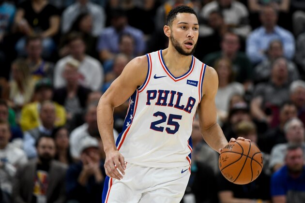 SALT LAKE CITY, UT - NOVEMBER 06:  Ben Simmons #25 of the Philadelphia 76ers in action during a game against the Utah Jazz at Vivint Smart Home Arena on November 6, 2019 in Salt Lake City, Utah. NOTE TO USER: User expressly acknowledges and agrees that, by downloading and/or using this photograph, user is consenting to the terms and conditions of the Getty Images License Agreement.  (Photo by Alex Goodlett/Getty Images)