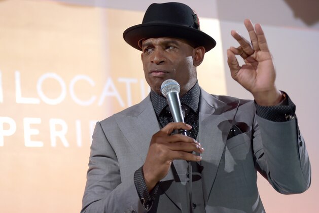 HOUSTON, TX - FEBRUARY 05:  Former NFL player Deion Sanders at On Location Experiences' Super Bowl LI Pre-Game Events at NRG on February 5, 2017 in Houston, Texas.  (Photo by Marcus Ingram/Getty Images for On Location Experiences )