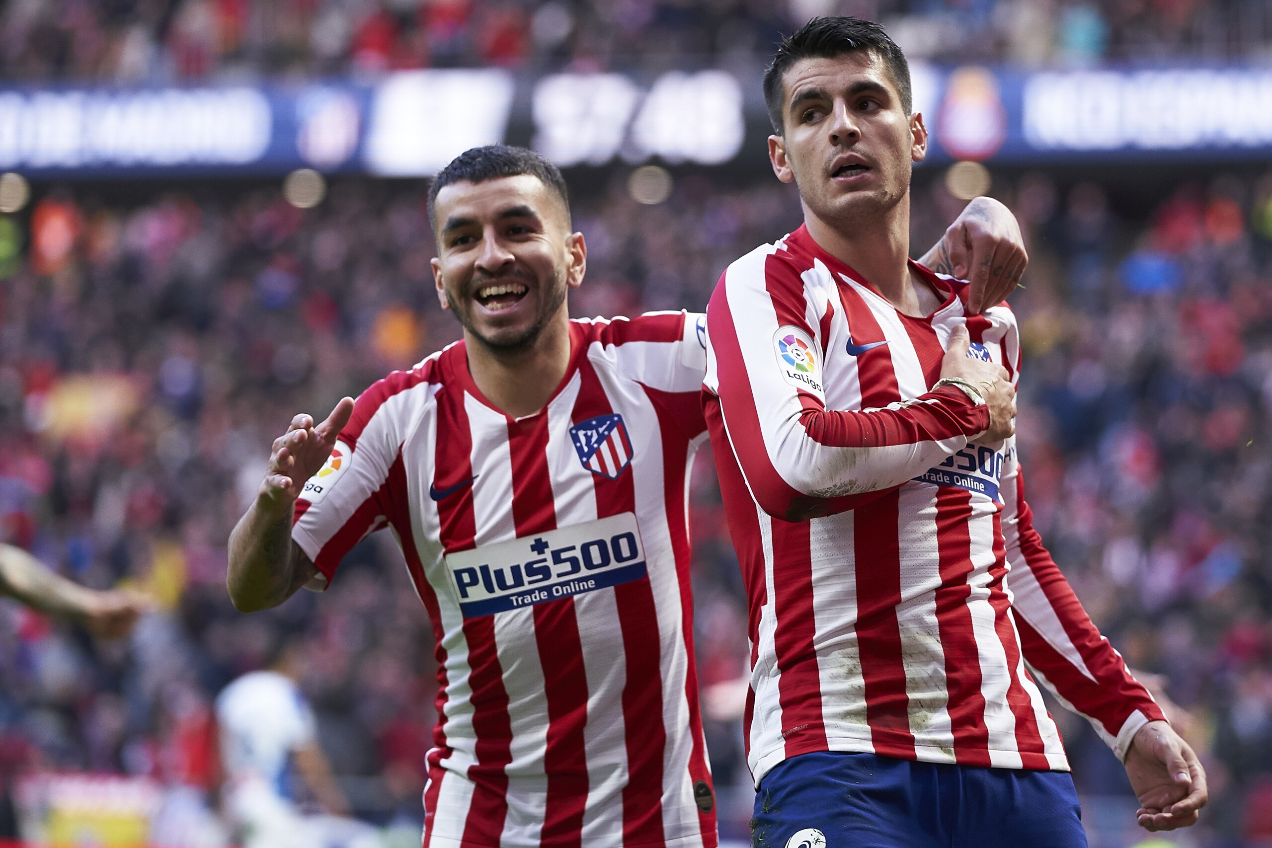 MADRID, SPAIN - NOVEMBER 10: Alvaro Morata of Atletico de Madrid celebrates after scoring his team's second goal during the La Liga match between Club Atletico de Madrid and RCD Espanyol at Wanda Metropolitano on November 10, 2019 in Madrid, Spain. (Photo by Quality Sport Images/Getty Images) MADRID, SPAIN - NOVEMBER 10: Alvaro Morata of Atletico de Madrid celebrates after scoring his team's second goal during the La Liga match between Club Atletico de Madrid and RCD Espanyol at Wanda Metropolitano on November 10, 2019 in Madrid, Spain. (Photo by Quality Sport Images/Getty Images)