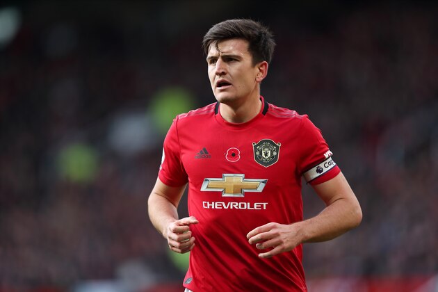 MANCHESTER, ENGLAND - NOVEMBER 10: Harry Maguire of Manchester United during the Premier League match between Manchester United and Brighton & Hove Albion at Old Trafford on November 10, 2019 in Manchester, United Kingdom. (Photo by James Williamson - AMA/Getty Images)