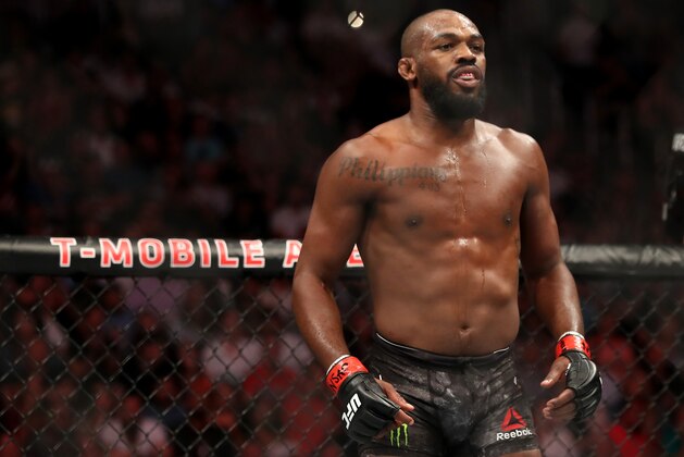 LAS VEGAS, NEVADA - JULY 06:  Jon Jones of the United States looks on prior to his UFC Light Heavyweight Title bout against Thiago Santos of Brazil at T-Mobile Arena on July 06, 2019 in Las Vegas, Nevada.  Jones defeated Santos by decision. (Photo by Sean M. Haffey/Getty Images)
