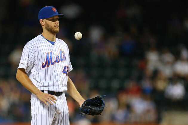 NEW YORK, NY - SEPTEMBER 15: Pitcher Zack Wheeler #45 of the New York Mets in action against the Los Angeles Dodgers during of a game at Citi Field on September 15, 2019 in New York City. (Photo by Rich Schultz/Getty Images)