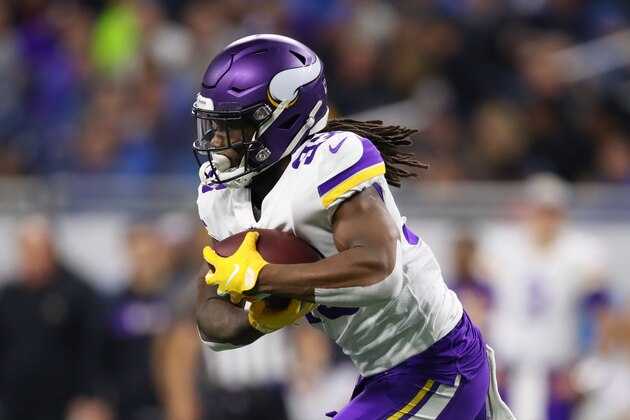 DETROIT, MI - DECEMBER 23: Dalvin Cook #33 of the Minnesota Vikings runs the ball in the first half against the Detroit Lions at Ford Field on December 23, 2018 in Detroit, Michigan. (Photo by Gregory Shamus/Getty Images)
