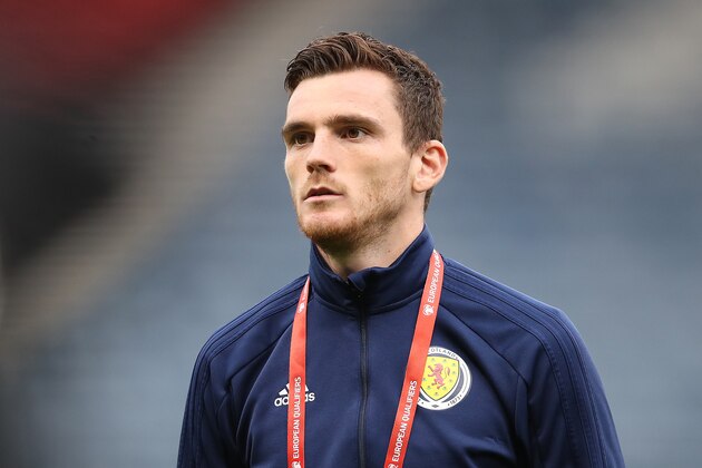GLASGOW, SCOTLAND - OCTOBER 13: Scotland captain Andy Robertson is seen ahead of the UEFA Euro 2020 qualifier between Scotland and San Marino at Hampden Park on October 13, 2019 in Glasgow, Scotland. (Photo by Ian MacNicol/Getty Images)
