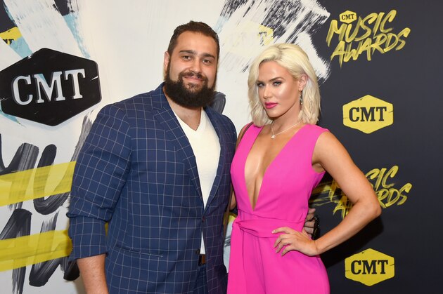 NASHVILLE, TN - JUNE 06: Rusev (L) and Lana (R) attend the 2018 CMT Music Awards at Bridgestone Arena on June 6, 2018 in Nashville, Tennessee.  (Photo by Rick Diamond/Getty Images for CMT)