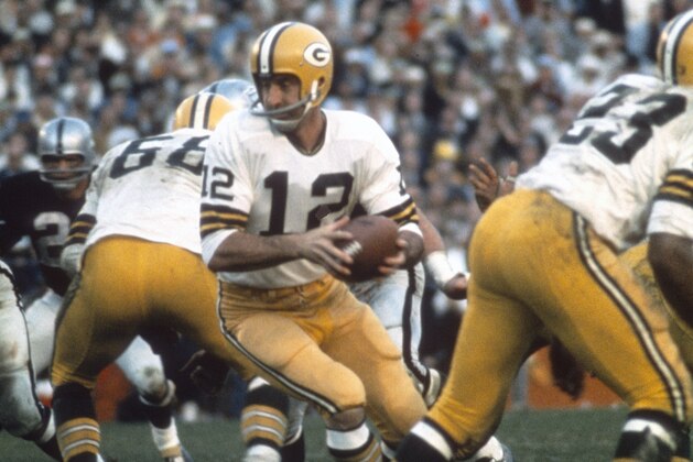 MIA MI, FL - January 14: Zeke Bratkowski #12 of the Green Bay Packers in action against the Oakland Raiders during Super Bowl II January 14, 1968 at the Orange Bowl in Miami, Florida. The Packers won the game 33-14. (Photo by Focus on Sport/Getty Images)