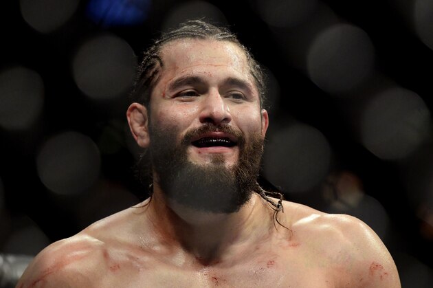 NEW YORK, NEW YORK - NOVEMBER 02:  Jorge Masvidal of the United States fights against Nate Diaz (not pictured) of the United States in the Welterweight