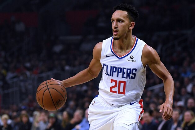 LOS ANGELES, CALIFORNIA - NOVEMBER 11:  Landry Shamet #20 of the LA Clippers dribbles during a 98-88 Clippers win over the Toronto Raptors  at Staples Center on November 11, 2019 in Los Angeles, California.  NOTE TO USER: User expressly acknowledges and agrees that, by downloading and/or using this photograph, user is consenting to the terms and conditions of the Getty Images License Agreement. (Photo by Harry How/Getty Images)