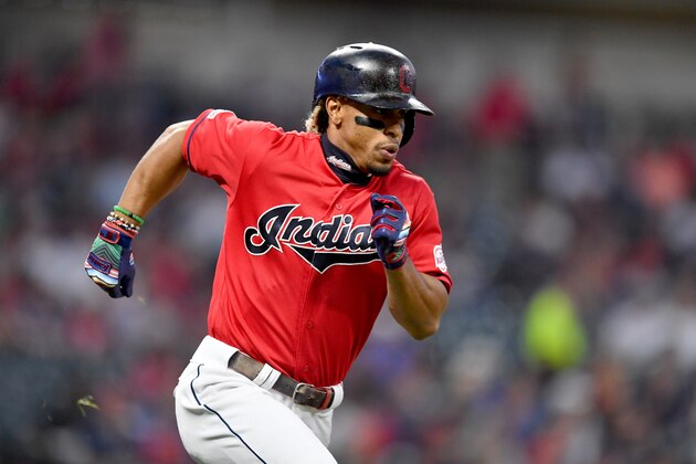 CLEVELAND, OHIO - SEPTEMBER 19: Francisco Lindor #12 of the Cleveland Indians runs to second during the first inning against the Detroit Tigers at Progressive Field on September 19, 2019 in Cleveland, Ohio. (Photo by Jason Miller/Getty Images)