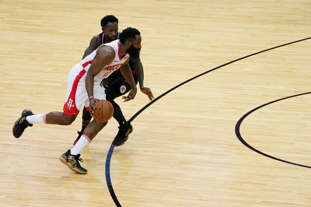 HOUSTON, TX - NOVEMBER 13: James Harden #13 of the Houston Rockets handles the ball against the LA Clippers on November 13, 2019 at the Toyota Center in Houston, Texas. NOTE TO USER: User expressly acknowledges and agrees that, by downloading and or using this photograph, User is consenting to the terms and conditions of the Getty Images License Agreement. Mandatory Copyright Notice: Copyright 2019 NBAE (Photo by Cato Cataldo/NBAE via Getty Images)