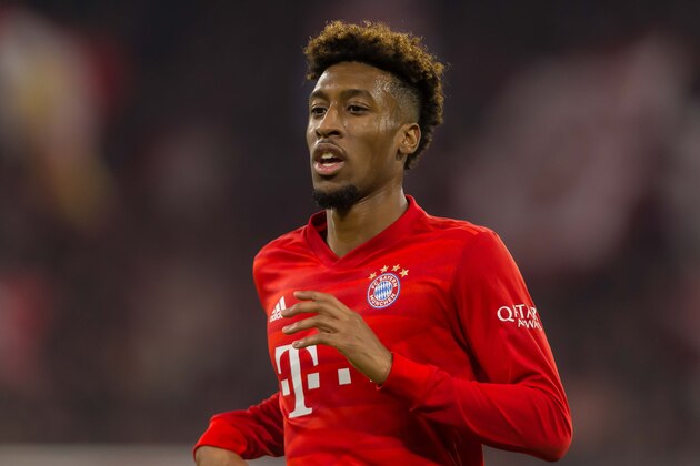 MUNICH, GERMANY - NOVEMBER 09: Kingsley Coman of FC Bayern Muenchen looks on during the Bundesliga match between FC Bayern Muenchen and Borussia Dortmund at Allianz Arena on November 9, 2019 in Munich, Germany. (Photo by TF-Images/Getty Images)