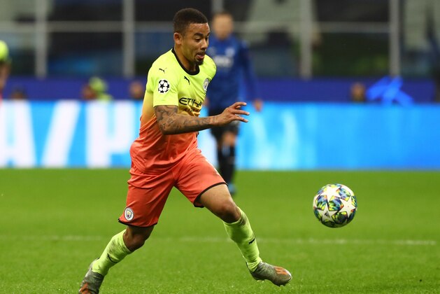MILAN, ITALY - NOVEMBER 06:  Gabriel Jesus of Manchester City in action during the UEFA Champions League group C match between Atalanta and Manchester City at Stadio Giuseppe Meazza on November 6, 2019 in Milan, Italy.  (Photo by Marco Luzzani/Getty Images)