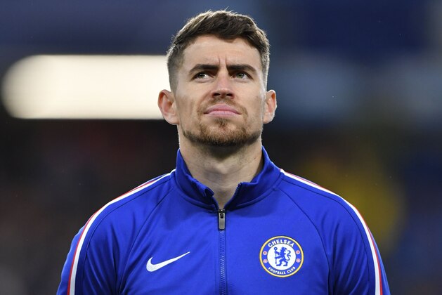 LONDON, ENGLAND - NOVEMBER 05: Jorginho of FC Chelsea looks on during the UEFA Champions League group H match between Chelsea FC and AFC Ajax at Stamford Bridge on November 5, 2019 in London, United Kingdom. (Photo by TF-Images/Getty Images)