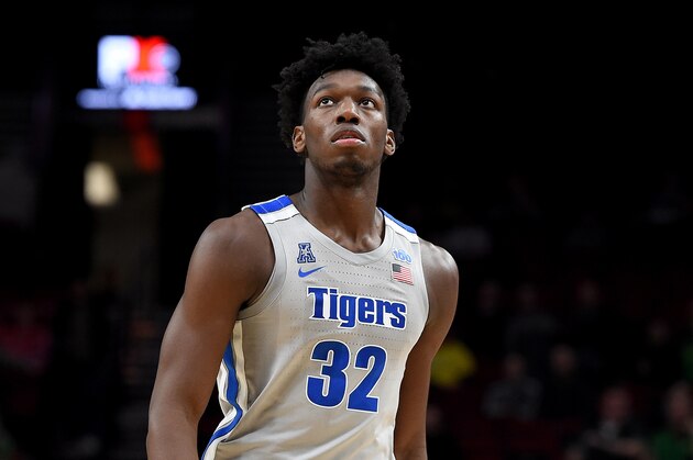 PORTLAND, OREGON - NOVEMBER 12: James Wiseman #32 of the Memphis Tigers walks up court during the first half of the game against the Oregon Ducks between the Oregon Ducks and Memphis Grizzlies at Moda Center on November 12, 2019 in Portland, Oregon. (Photo by Steve Dykes/Getty Images)