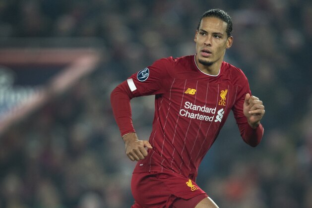 LIVERPOOL, ENGLAND - NOVEMBER 05: Virgil Van Dijk of Liverpool in action during the UEFA Champions League group E match between Liverpool FC and KRC Genk at Anfield on November 5, 2019 in Liverpool, United Kingdom. (Photo by Visionhaus)