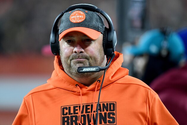 CLEVELAND, OHIO - NOVEMBER 14: Head coach Freddie Kitchens of the Cleveland Browns looks on from the sidelines during the game against the Pittsburgh Steelers at FirstEnergy Stadium on November 14, 2019 in Cleveland, Ohio. (Photo by Jason Miller/Getty Images)