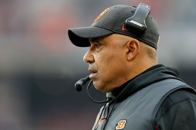 CLEVELAND, OH - DECEMBER 23:  Head coach Marvin Lewis of the Cincinnati Bengals stands on the sideline during the game against the Cleveland Browns at FirstEnergy Stadium on December 23, 2018 in Cleveland, Ohio. (Photo by Kirk Irwin/Getty Images)
