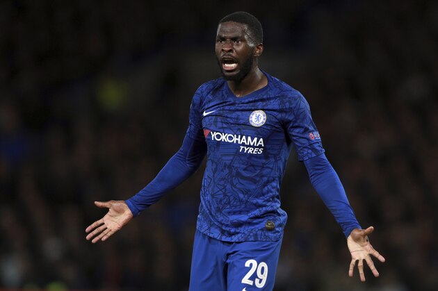 Chelsea's Fikayo Tomori reacts during the Champions League, group H, soccer match between Chelsea and Ajax, at Stamford Bridge in London, Tuesday, Nov. 5, 2019. (AP Photo/Ian Walton)