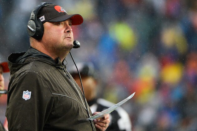 FOXBOROUGH, MA - OCTOBER 27:  Head coach Freddie Kitchens of the Cleveland Browns looks on in the first half against the New England Patriots at Gillette Stadium on October 27, 2019 in Foxborough, Massachusetts. (Photo by Kathryn Riley/Getty Images)