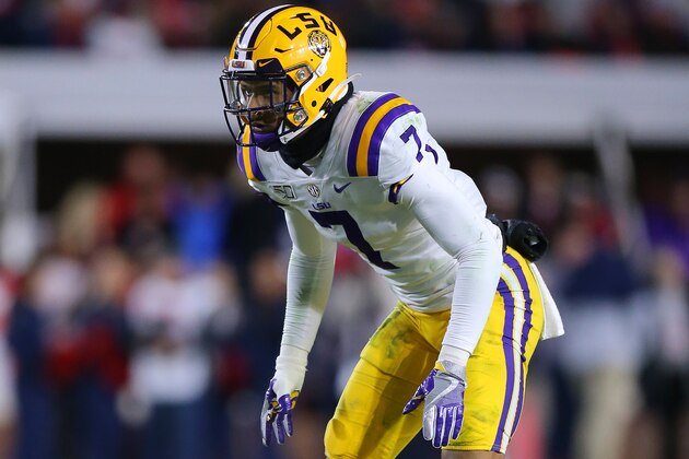 OXFORD, MISSISSIPPI - NOVEMBER 16: Grant Delpit #7 of the LSU Tigers in action during a game against the Mississippi Rebels at Vaught-Hemingway Stadium on November 16, 2019 in Oxford, Mississippi. (Photo by Jonathan Bachman/Getty Images)