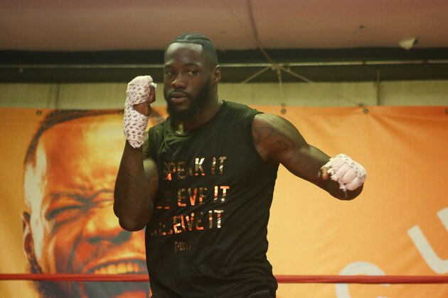 NORTHPORT, ALABAMA - NOVEMBER 05: Deontay Wilder participates in a media workout at New Era Boxing & Fitness on November 05, 2019 in Northport, Alabama. (Photo by David A. Smith/Getty Images)