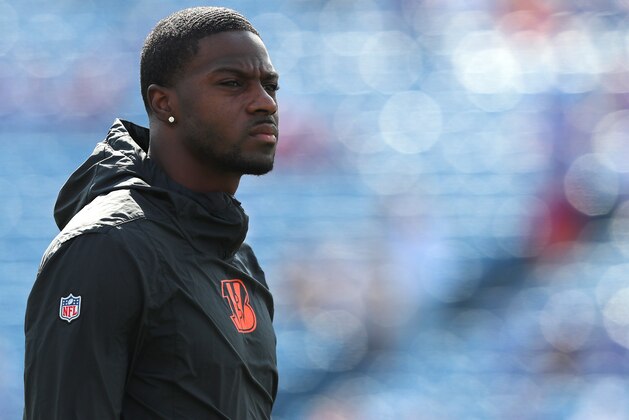 ORCHARD PARK, NY - SEPTEMBER 22:  A.J. Green #18 of the Cincinnati Bengals on the field before a game against the Buffalo Bills at New Era Field on September 22, 2019 in Orchard Park, New York. Buffalo beats Cincinnati 21 to 17.  (Photo by Timothy T. Ludwig/Getty Images)