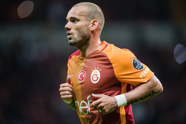 Wesley Sneijder of Galatasarayduring the Turkish Spor Toto Super Lig football match between Galatasaray SK and Osmanlispor FK on May 19, 2017 at the Türk Telekom Arena in Istanbul, Turkey.(Photo by VI Images via Getty Images)