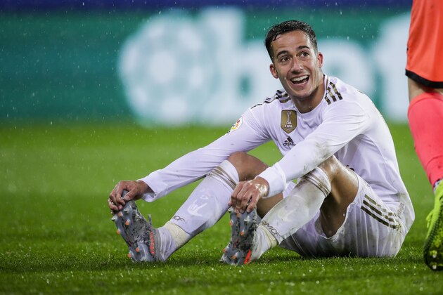EIBAR, SPAIN - NOVEMBER 9: Lucas Vazquez of Real Madrid during the La Liga Santander  match between Eibar v Real Madrid at the Estadio Municipal de Ipurua on November 9, 2019 in Eibar Spain (Photo by David S. Bustamante/Soccrates/Getty Images)
