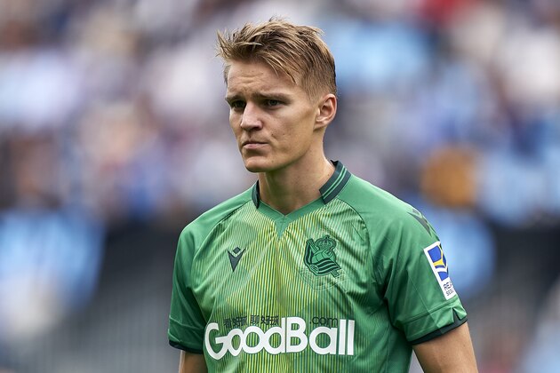 VIGO, SPAIN - OCTOBER 27: Martin Odegaard of Real Sociedad looks on  during the Liga match between RC Celta de Vigo and Real Sociedad at Abanca-Balaídos on October 27, 2019 in Vigo, Spain. (Photo by Quality Sport Images/Getty Images)