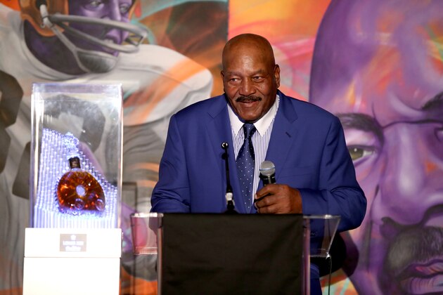 SAN FRANCISCO, CA - FEBRUARY 04:  Former Cleveland Browns running back and NFL Hall of Famer Jim Brown attends Haute Living And Louis XIII Celebrate Jim Brown's 80th Birthday on February 4, 2016 in San Francisco, California.  (Photo by Joe Scarnici/Getty Images for Haute Living)