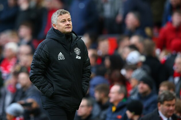 MANCHESTER, ENGLAND - NOVEMBER 10: Ole Gunnar Solskjaer, Manager of Manchester United looks on during the Premier League match between Manchester United and Brighton & Hove Albion at Old Trafford on November 10, 2019 in Manchester, United Kingdom. (Photo by Alex Livesey/Getty Images)
