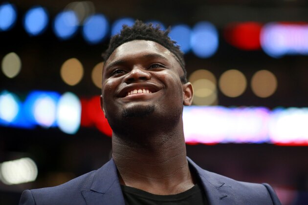 NEW ORLEANS, LOUISIANA - NOVEMBER 11: Zion Williamson #1 of the New Orleans Pelicans stands on the court during a NBA game against the Houston Rockets at the Smoothie King Center on November 11, 2019 in New Orleans, Louisiana. NOTE TO USER: User expressly acknowledges and agrees that, by downloading and or using this photograph, User is consenting to the terms and conditions of the Getty Images License Agreement. (Photo by Sean Gardner/Getty Images)