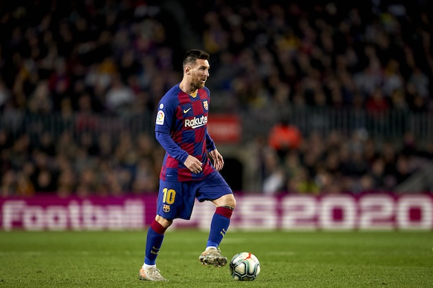 BARCELONA, SPAIN - NOVEMBER 09: Lionel Messi of FC Barcelona in action during the Liga match between FC Barcelona  and RC Celta de Vigo at Camp Nou on November 09, 2019 in Barcelona, Spain. (Photo by Quality Sport Images/Getty Images)