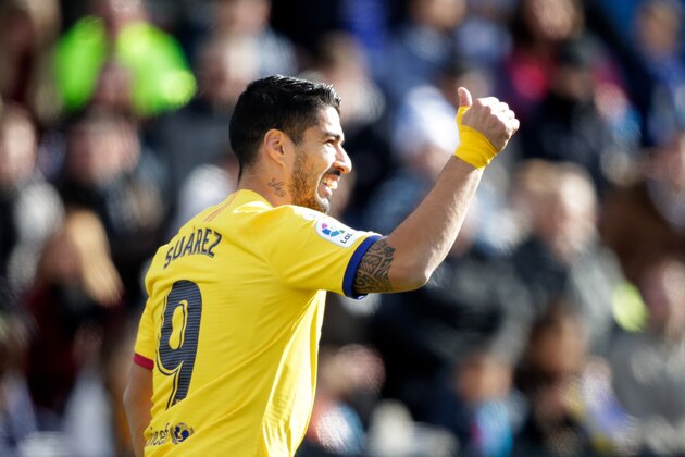 MADRID, SPAIN - NOVEMBER 23: Luis Suarez of FC Barcelona  during the La Liga Santander  match between Leganes v FC Barcelona at the Estadio Municipal de Butarque on November 23, 2019 in Madrid Spain (Photo by David S. Bustamante/Soccrates/Getty Images)