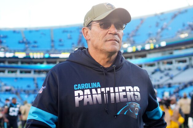 CHARLOTTE, NORTH CAROLINA - NOVEMBER 17: Head coach Ron Rivera of the Carolina Panthers after their game against the Atlanta Falcons at Bank of America Stadium on November 17, 2019 in Charlotte, North Carolina. (Photo by Jacob Kupferman/Getty Images)