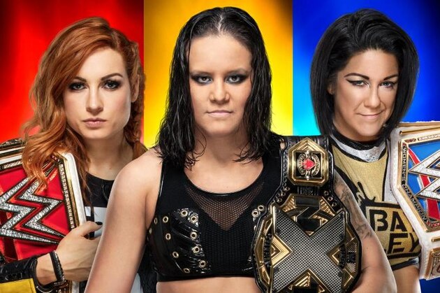 Becky Lynch, Shayna Baszler and Bayley.