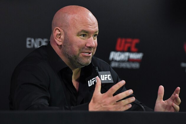 SHENZHEN, CHINA - AUGUST 31:  UFC President Dana White attends the press conference after the UFC Fight Night event at Shenzhen Universiade Sports Centre on August 31, 2019 in Shenzhen, China.  (Photo by Zhe Ji/Getty Images)