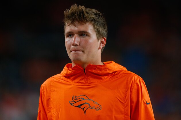 DENVER, CO - AUGUST 29:  Quarterback Drew Lock #3 of the Denver Broncos looks on against the Arizona Cardinals during the third quarter of a preseason game at Broncos Stadium at Mile High on August 29, 2019 in Denver, Colorado. (Photo by Justin Edmonds/Getty Images)