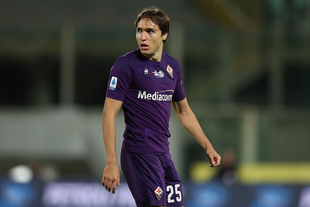 FLORENCE, ITALY - NOVEMBER 03: Federico Chiesa of ACF Fiorentina reacts during the Serie A match between ACF Fiorentina and Parma Calcio at Stadio Artemio Franchi on November 3, 2019 in Florence, Italy.  (Photo by Gabriele Maltinti/Getty Images)