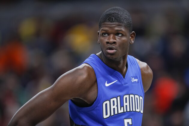 INDIANAPOLIS, IN - NOVEMBER 23: Mo Bamba #5 of the Orlando Magic is seen during the game against the Indiana Pacers at Bankers Life Fieldhouse on November 23, 2019 in Indianapolis, Indiana. NOTE TO USER: User expressly acknowledges and agrees that, by downloading and or using this photograph, User is consenting to the terms and conditions of the Getty Images License Agreement. (Photo by Michael Hickey/Getty Images)