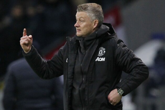 Manchester United's Norwegian manager Ole Gunnar Solskjaer gestures from the sideline during the UEFA Europa League group L football match between Astana and Manchester United in Nur-Sultan on November 28, 2019. (Photo by stringer / AFP) (Photo by STRINGER/AFP via Getty Images)