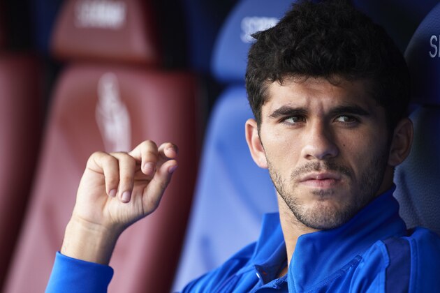 EIBAR, SPAIN - OCTOBER 19: Carles Alena of FC Barcelona looks on during the Liga match between SD Eibar SAD and FC Barcelona at Ipurua Municipal Stadium on October 19, 2019 in Eibar, Spain. (Photo by Juan Manuel Serrano Arce/Getty Images)